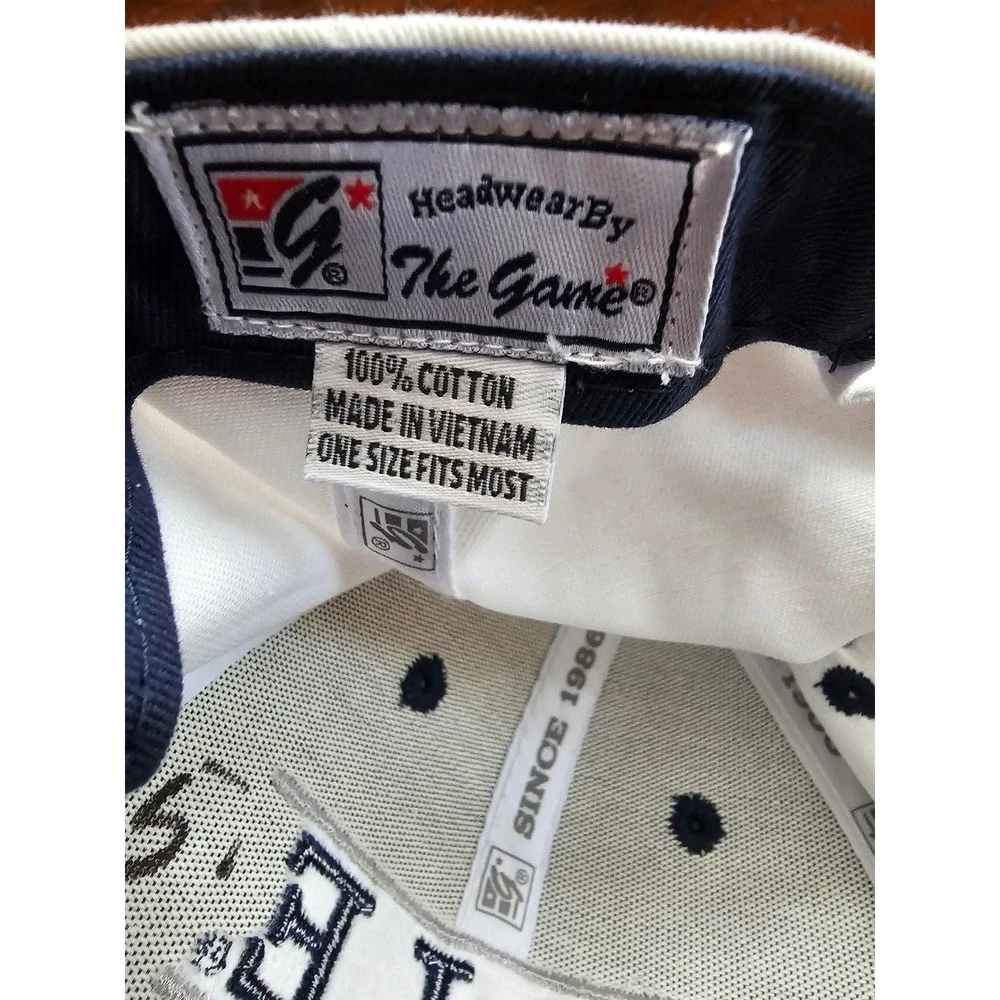 Vintage The Game Yale University Snapback Hat White Navy Blue Mens